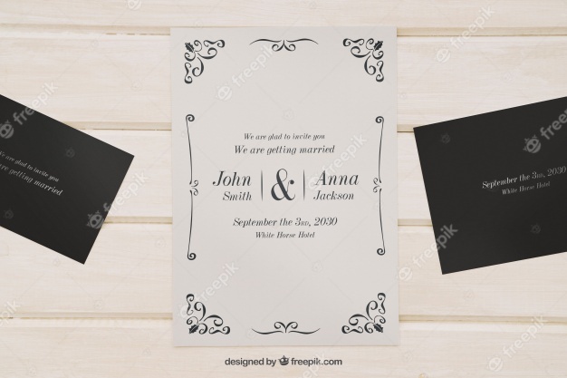 Mock up for wedding invitations Free Psd
