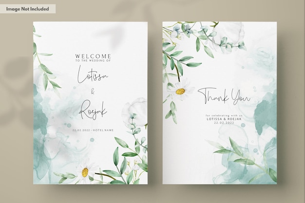 Wedding floral invitation template
