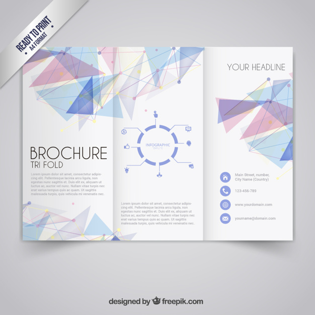 Brochure template in geometric style Free Vector