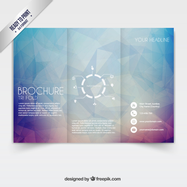 Tri fold brochure Free Vector